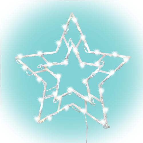 Home KID503WW csillag ablakdísz, kül- és beltéri kivitel, 35 db melegfehér LED, 2 tapadókorong, fehér tápkábel, 33 x 28 cm