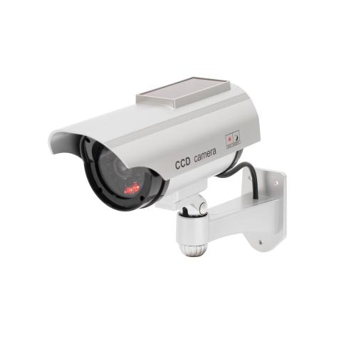 HOME HSK160 kültéri napelemes álkamera, villogó piros LED, körbe forgatható, egyszerű felszerelés, akkumulátoros tápellátás opció, élethű kamera megjelenés, IP44