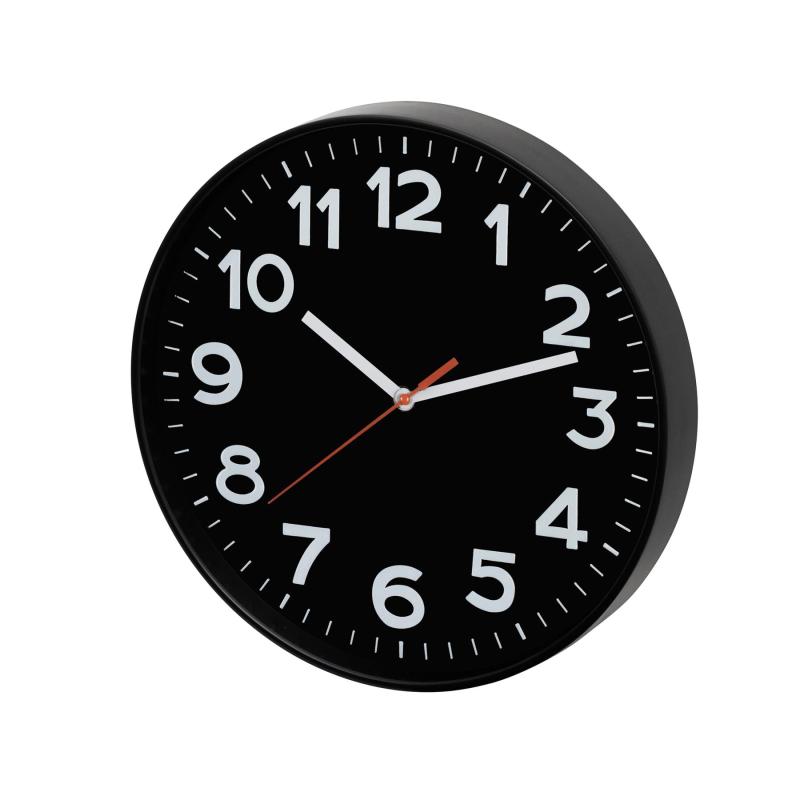 Home AWC300BK fali óra, üveg előlap, kontrasztos, jól leolvasható számlap, 1xAA elem tápellátás, átmérő 300mm