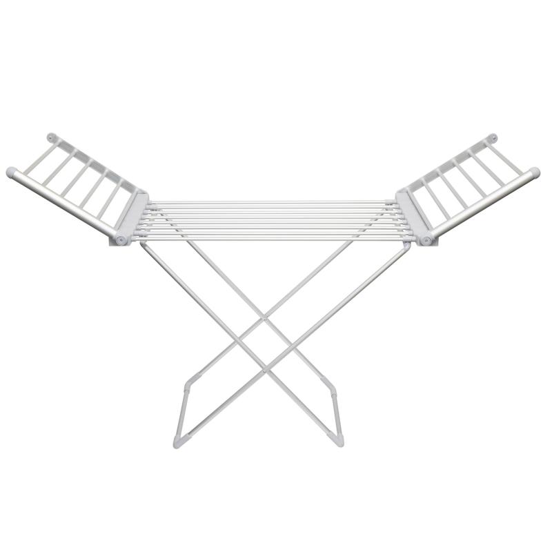 Home FTW11 Fűtött, elektromos ruhaszárító, 230 W, alumínium, összecsukható, 50 °C állandó hőmérséklet, vízálló kapcsoló, IPX2