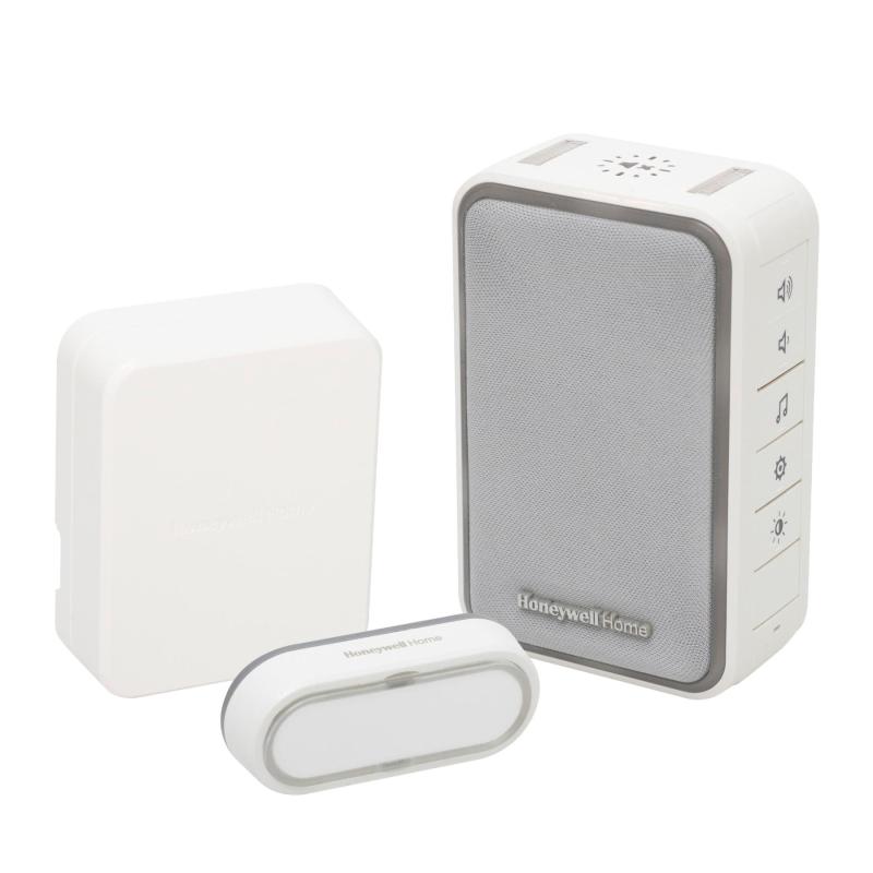 Honeywell Home DC315SCVL vezeték nélküli csengő, vezetékes - vezeték nélküli átlakítóval, 150m hatótáv, 6 dallam, időzíthető némítás, LED jelzőfény, állítható hangerő, elemes tápellátás