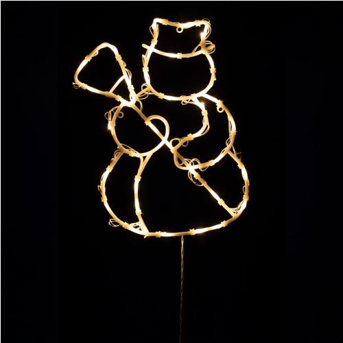 HOME KID507WW LED-es hóember ablakdísz, 35db melegfehér LED, időzítő, adapteres tápellátás, kül- és beléri kivitel