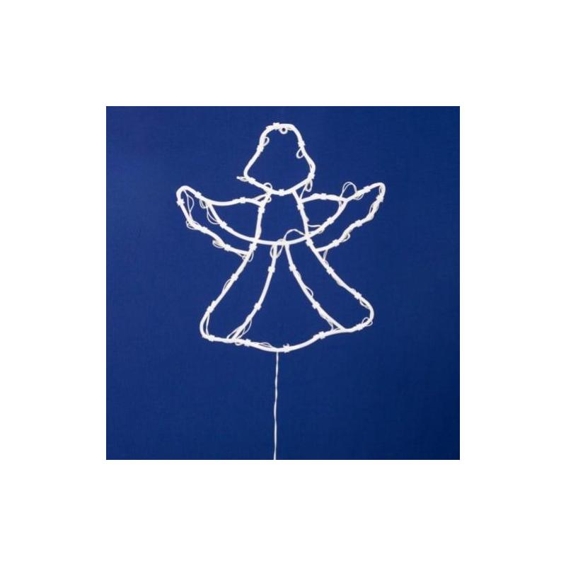 HOME KID501BWW LED-es angyal ablakdísz, 33x30 cm, 35 db melegfehér LED, időzítő, elemes tápellátás, beltéri kivitel