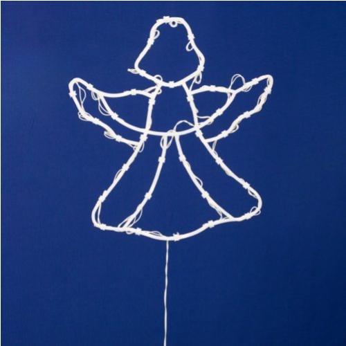 HOME KID501BWW LED-es angyal ablakdísz, 33x30 cm, 35 db melegfehér LED, időzítő, elemes tápellátás, beltéri kivitel