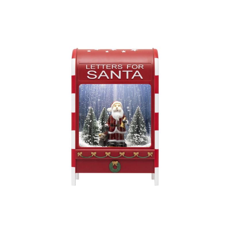 Home LFS400 zenélő, havazó postaláda, 4db hidegfehér SMD LED, műanyag, 8 karácsonyi dal, elemes tápellátás, beltéri kivitel