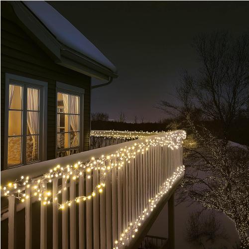 HOME KSIW100WW sorolható fényfüzér, 10 méter , 100db melegfehér LED, fehér vezeték, kül- és beltéri kivitel