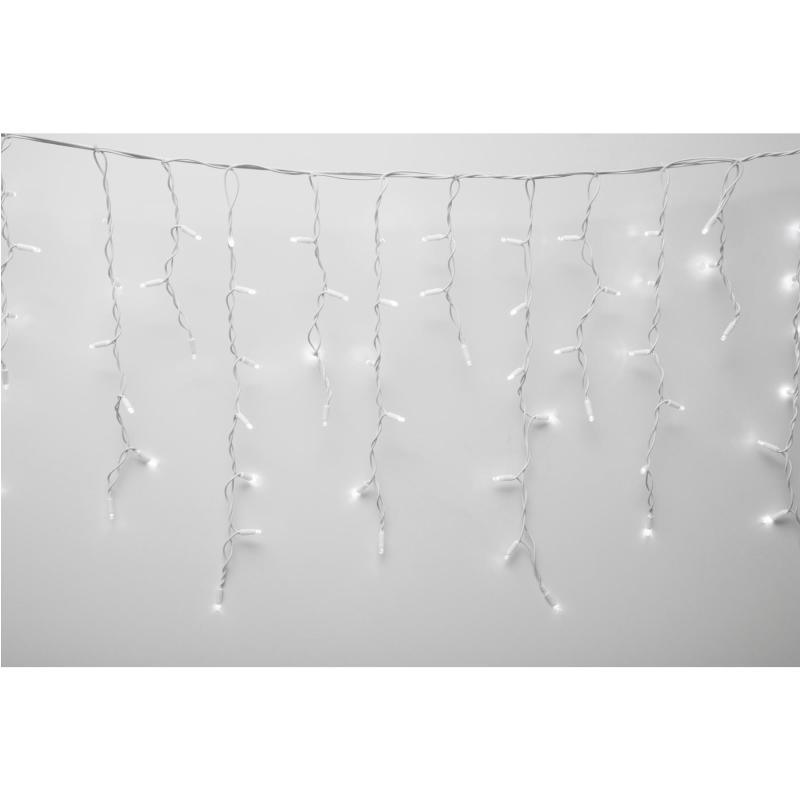 HOME KSFW200WW sorolható fényfüggöny, 4 méter, 200db melegfehér LED, fehér vezeték, kül- és beltéri kivitel