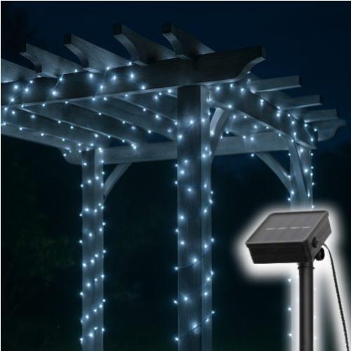 Home SLC100WH szolár fényfüzér, 100db hidegfehér LED, 7m hosszúság, zöld vezeték, kültéri kivitel