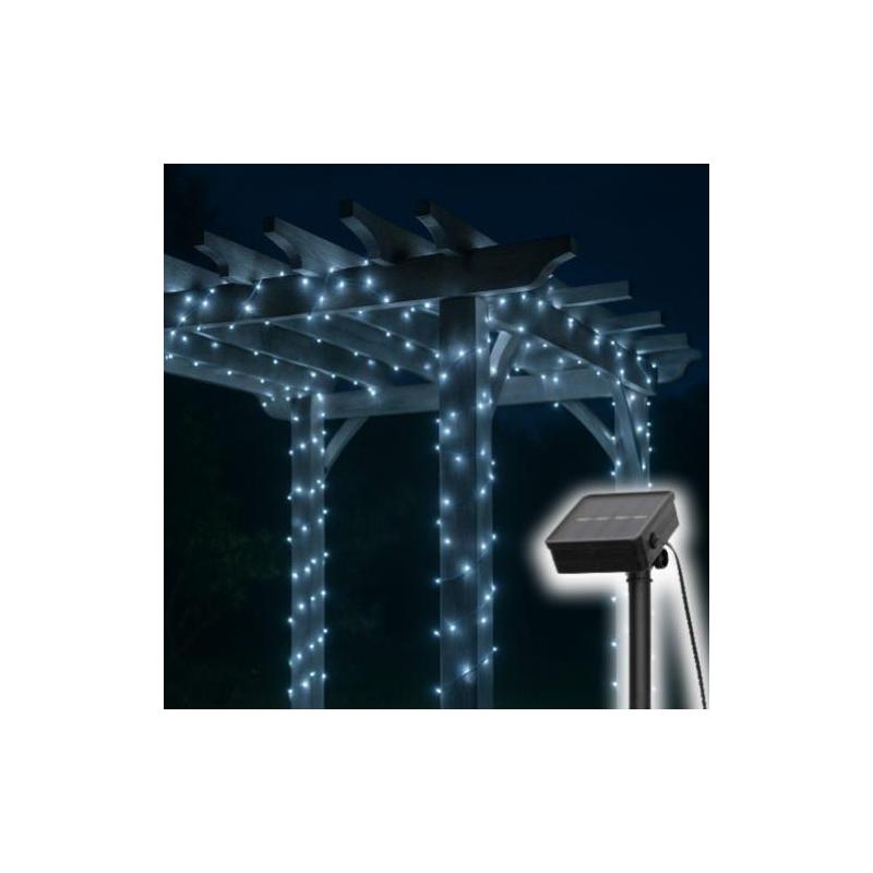 Home SLC200WH szolár fényfüzér, 200db hidegfehér LED, 14m hosszúság, zöld vezeték, kültéri kivitel