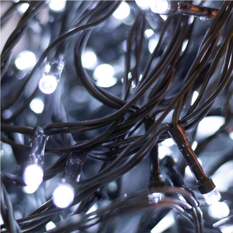 Home LED248WH LED fényfüzér, 240db hidegfehér LED, 23,9m hosszúságú, 8 program időzítővel, zöld vezeték, adapteres tápellátás, kül- és beltéri kivitel