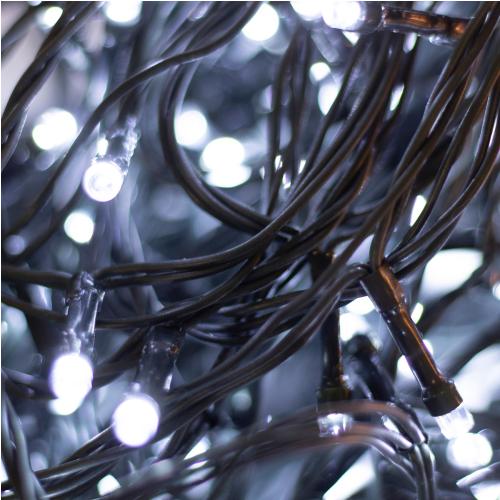 Home LED248WH LED fényfüzér, 240db hidegfehér LED, 23,9m hosszúságú, 8 program időzítővel, zöld vezeték, adapteres tápellátás, kül- és beltéri kivitel