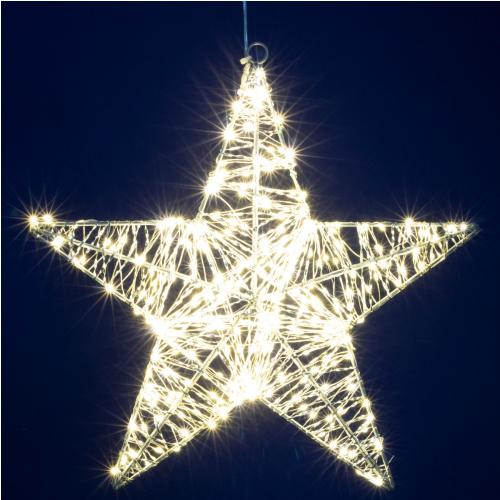 Home KAD40 csillag fém dekoráció, 320db melegfehér micro LED, fém kivitel, 5m tápkábel, adapteres tápellátás, beltéri kivitel