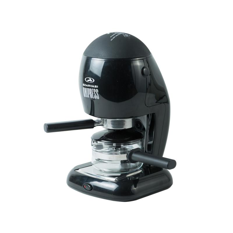 Szarvasi UNIPRESS SZV-624 kávéfőző, 800W, fekete színű, őrölt kávé főzésére, 4 bar nyomás, max. 6 személy részére