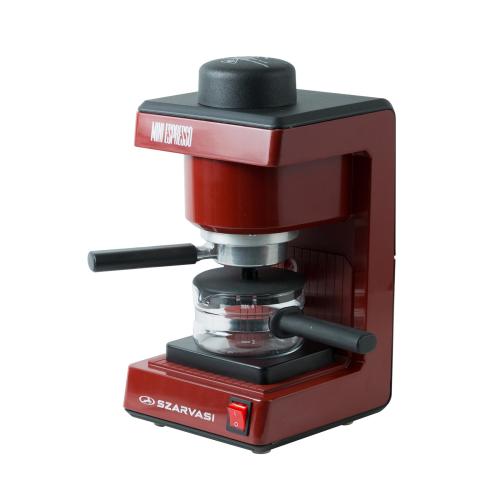 Szarvasi MINI ESPRESSO (SZV-612/3) kávéfőző, 800 W, bordó színű, őrölt kávé főzésére, 3,04 bar nyomás, max. 6 személy részére