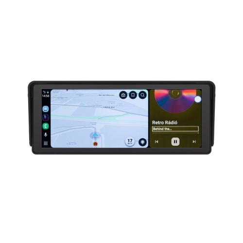 SAL CARPLAY10 multimédia központ, 10” IPS LCD érintőképernyő, CarPlay, Android Auto, USB/microSD csatlakozás, Bluetooth, WiFi, beépített hangszóró, FM modulátor, tolatókamera bemenet