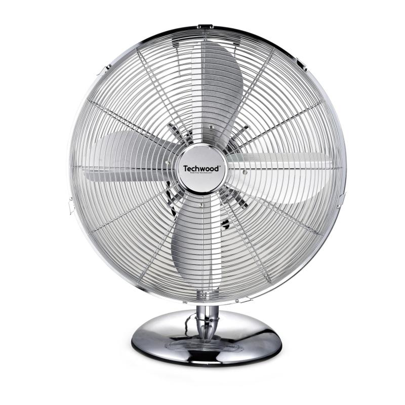 Techwood TVI-335 fém asztali ventilátor, 30 cm-es lapátátmérő, 45 W, 3 sebesség, oszcillálás, hálózati tápellátás