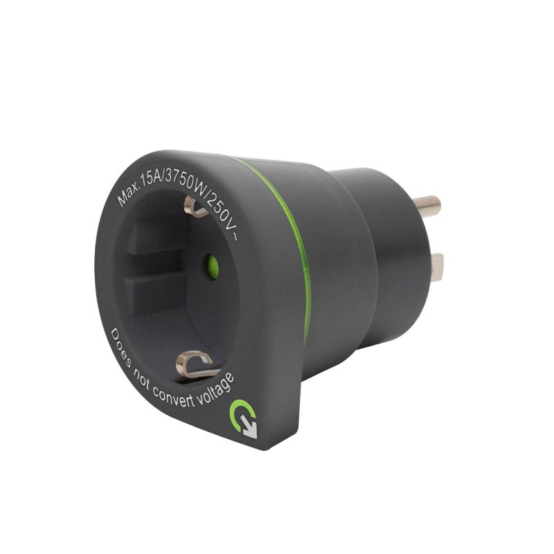 Q2POWER 1.200110-TH utazóadapter " Europe to USA”, bemeneti feszültség: 100-250 V, teljesítmény: 100 V - 1500 W / 250 V - 3750 W