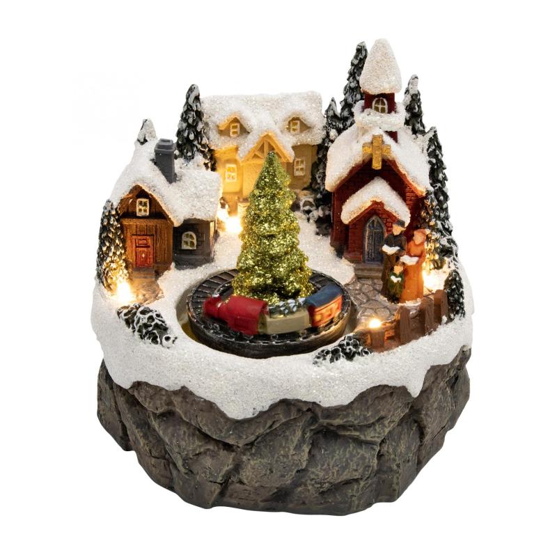 Világító templom, vonattal