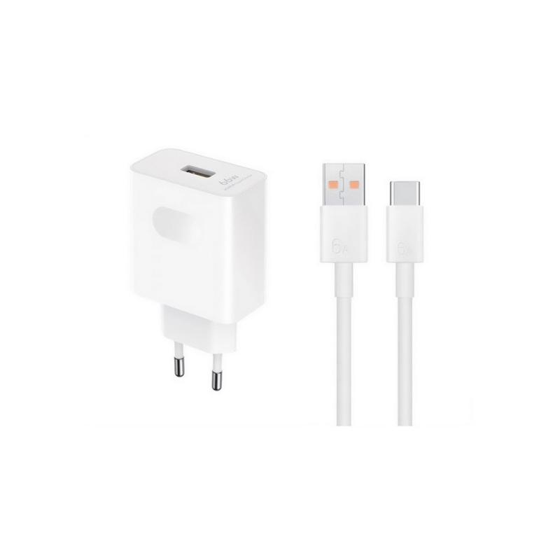 HONOR SuperCharger hálózati töltő USB aljzat (66W, gyorstöltő + Type-C kábel) FEHÉR