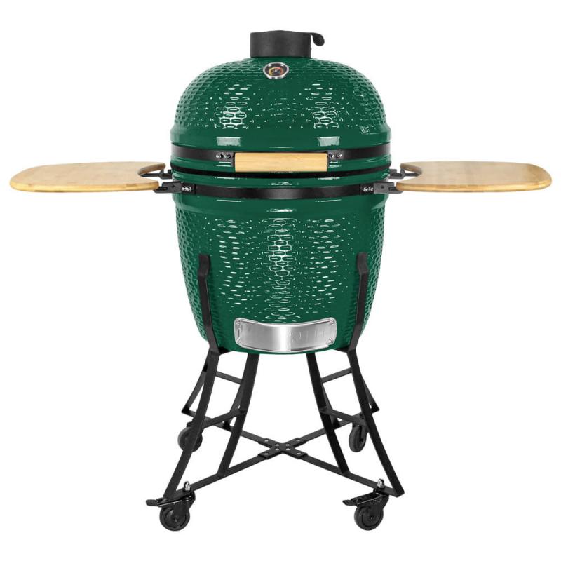 Kerámia faszéngrill oldalpolcokkal, 46 cm ráccsal