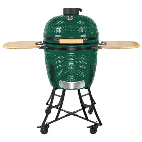 Kerámia faszéngrill oldalpolcokkal, 46 cm ráccsal
