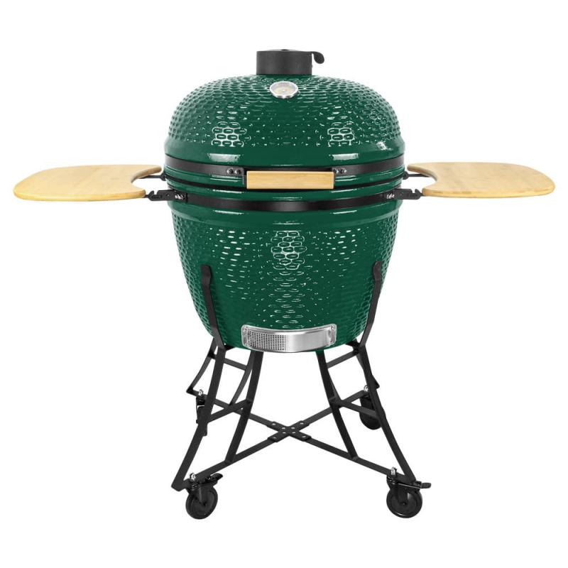 Kerámia faszéngrill oldalpolcokkal, 57 cm ráccsal