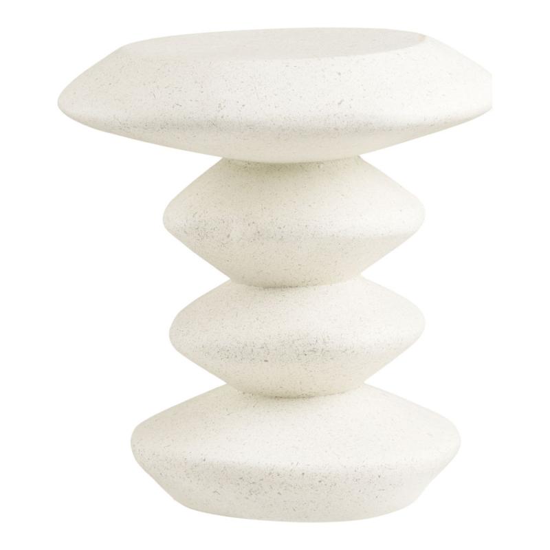 Blackburn dohányzóasztal rostos agyagból, fehér, ø36x45,5 cm