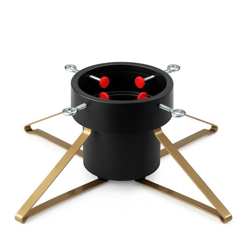 Karácsonyfa talp aranyozott/fekete 1,8 literes víztartállyal