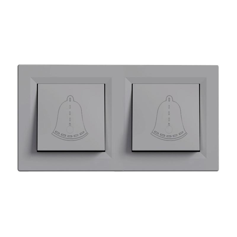 Nova kettős csengő kapcsoló 101N szürke kerettel