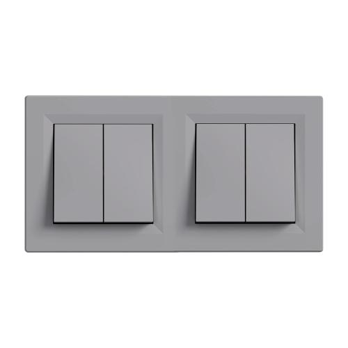 Nova kettős csillárkapcsoló 105 szürke szálcsiszolt kerettel