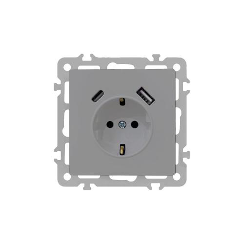 Nova csatlakozóaljzat USB csatlakozóval szürke