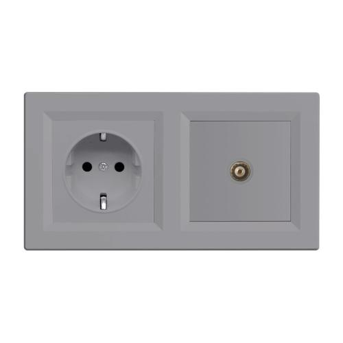 Nova dugalj TV csatlakozóval szürke szálcsiszolt kerettel