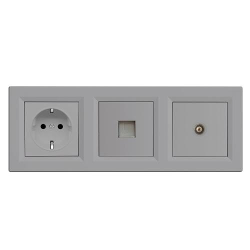 Nova dugalj, UTP, TV csatlakozóval szürke szálcsiszolt kerettel