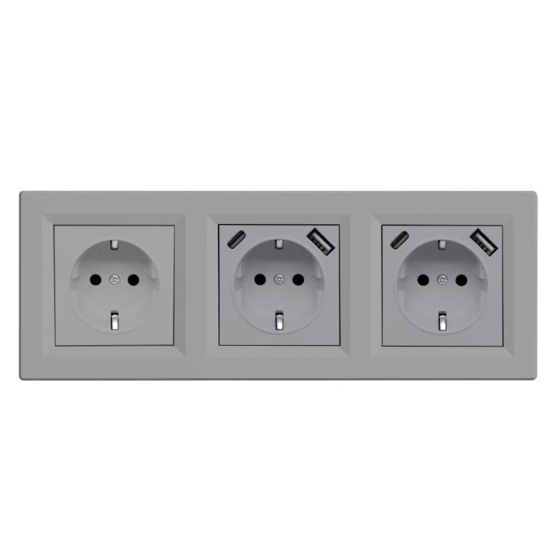 Nova III dugalj kettő USB csatlakozóval szürke kerettel