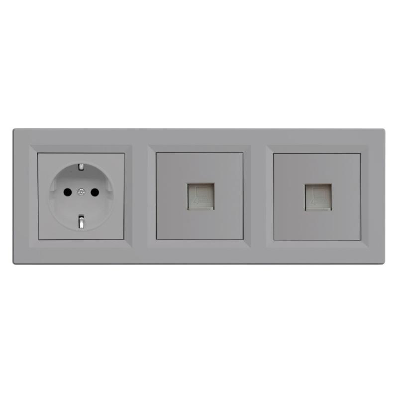 Nova III dugalj kettő UTP csatlakozóval szürke kerettel