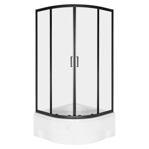 Aruba 90 GL fekete íves zuhanykabin tálca nélkül