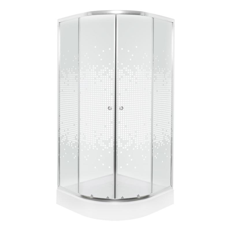 Pixel 80 fehér íves zuhanykabin XN tálcával