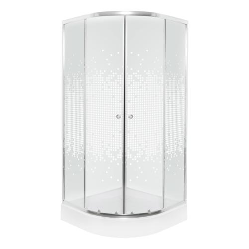 Pixel 80 fehér íves zuhanykabin XN tálcával