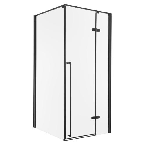 Long fekete szögletes zuhanykabin tálca nélkül