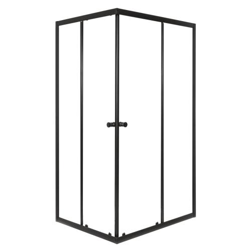 Olga SQ Element fekete szögletes zuhanykabin tálca nélkül