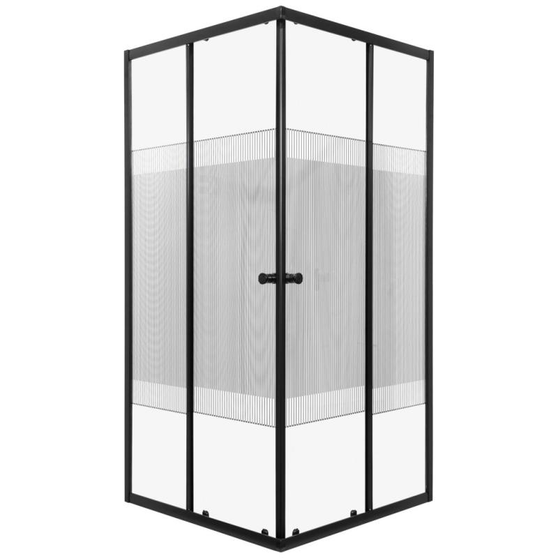 Xenia SQ 90 fekete szögletes zuhanykabin Victor plus tálcával