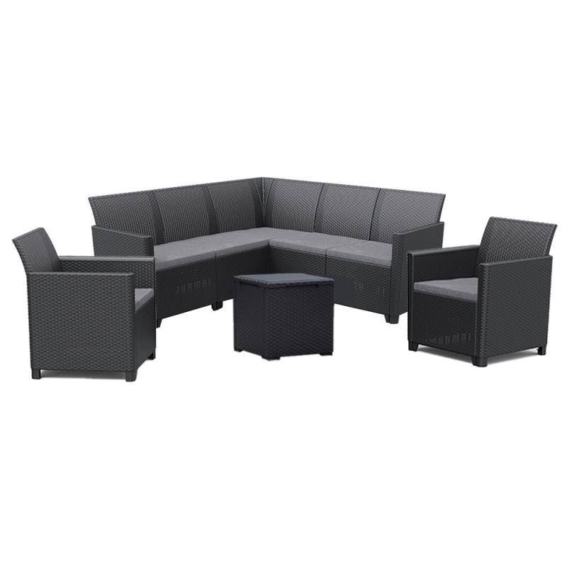 Claire IV 7 személyes kerti bútor garnitúra vigo tárolós asztallal