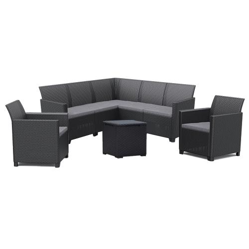 Claire IV 7 személyes kerti bútor garnitúra vigo tárolós asztallal