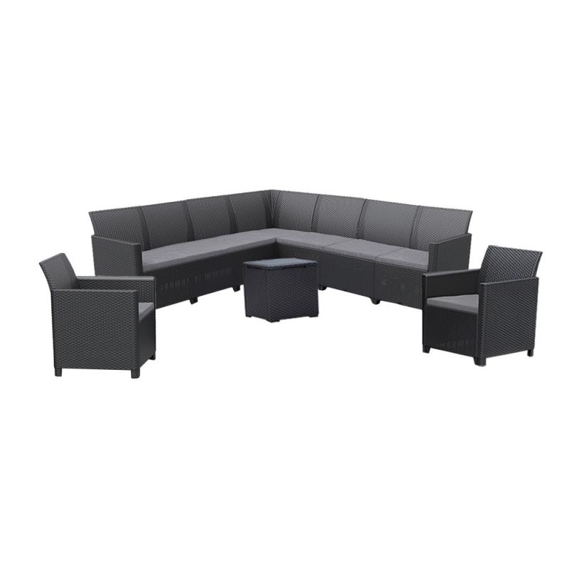 Claire IV 9 személyes kerti bútor garnitúra vigo tárolós asztallal