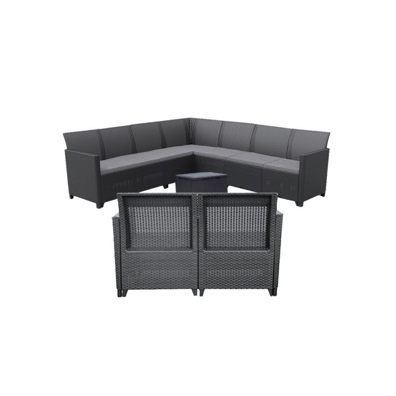 Claire V 9 személyes kerti bútor garnitúra vigo tárolós asztallal