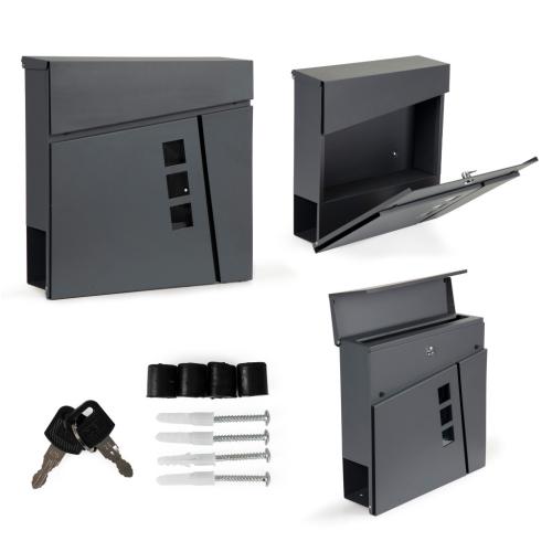 Postaláda horganyzott acélból újságtartóval antracit