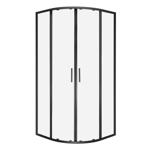 Solid RS 90 fekete íves duplaajtós zuhanykabin zuhanytálcával