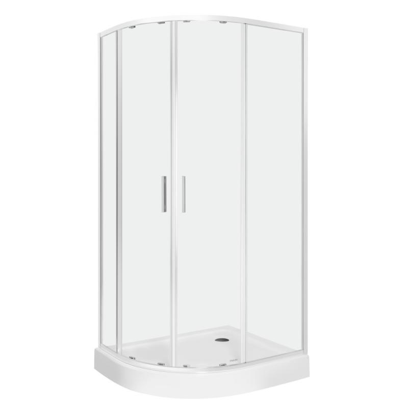 Solid RA íves duplaajtós aszimmetrikus zuhanykabin zuhanytálcával -jobbos