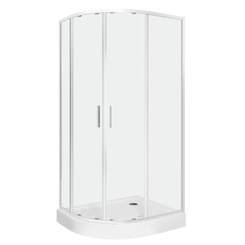 Solid RA íves duplaajtós aszimmetrikus zuhanykabin zuhanytálcával -jobbos