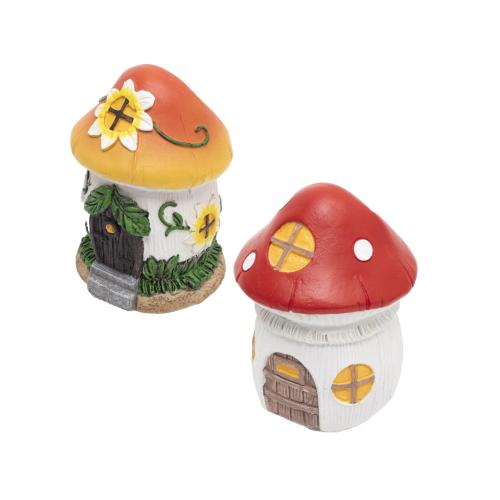 HOME MX675 napelemes gombaház kerti lámpa, 1db melegfehér LED, 12db/display, beépített akkumulátor, műgyanta alapanyag